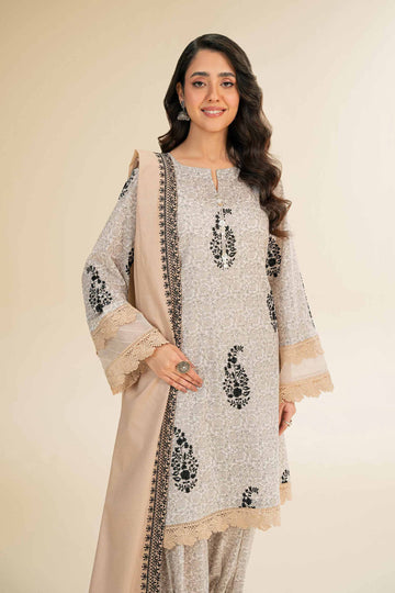 Nishat Linen 3 Piece - Printed Embroidered Suit - 42501360 Online Shopping